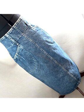 Vintage Sunset Blues Denim Pencil Skirt High Waist Sz S Classic Blue Jean Style